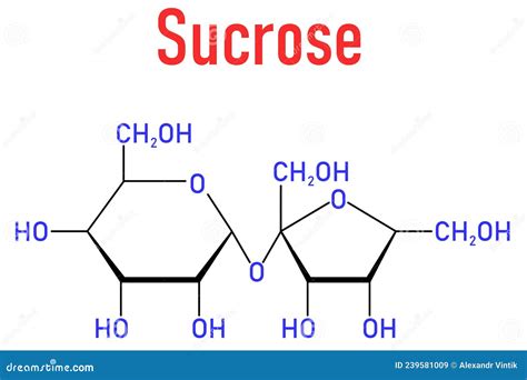 Sucrose Sugar Molecule. Also Known As Table Sugar, Cane Sugar or Beet ...