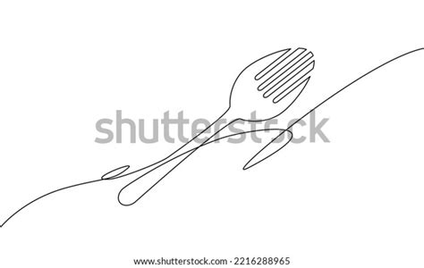 Continuous Line Drawing Fork Icon Outline Stock Vector (Royalty Free) 2216288965 | Shutterstock