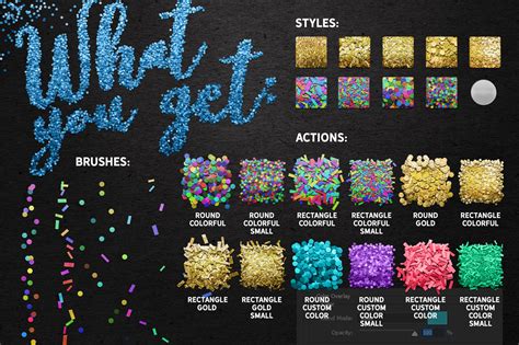 CONFETTI Effect For Adobe Photoshop in Actions & Presets on Yellow Images Creative Store