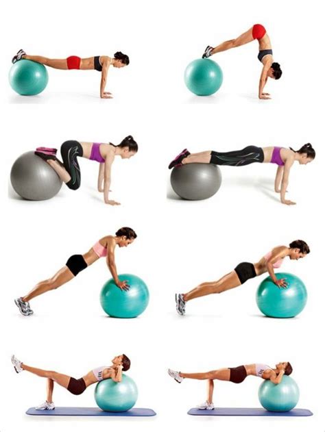 vier Gymnastikball Übungen für fortgeschrittene Fitness Workouts, At Home Workouts, Fitness ...