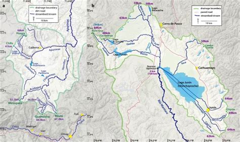 Most distant source areas of the Amazon River. (a) Headwaters area of ...