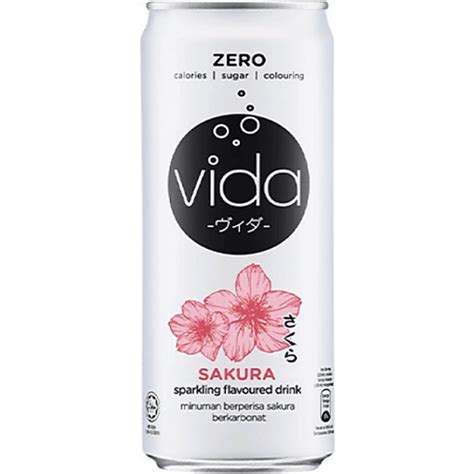 Vida Zero Sakura Sparkling Flavoured Drink | 325ml | Soft Drinks ...