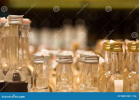 Miniature Alcohol Bottles in Store Stock Photo - Image of concept ...