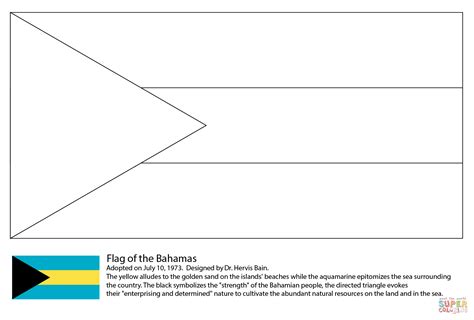 Flag of the Bahamas coloring page | Free Printable Coloring Pages