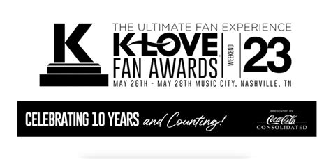 The K-LOVE Fan Awards Announce New & Returning Events For 2023 Weekend ...