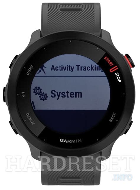 How to hard reset GARMIN Forerunner 55