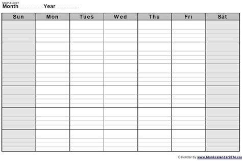 Blank Monthly Calendar Template With Lines Accurate Printable Notes ...