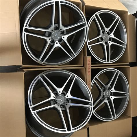 BRAND NEW 18" INCH ALLOY WHEELS R18 ALLOYS MERCEDES C E S CLASS CLA SLK 5 SPOKE C63 AMG W204 ...