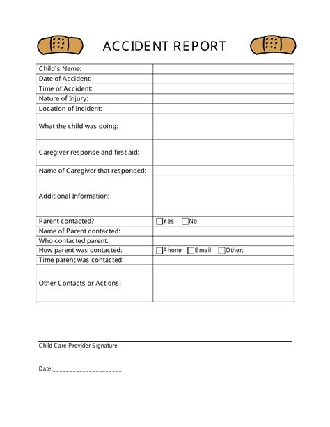 Childcare Accident Report Template - Fill Out, Sign Online and Download ...