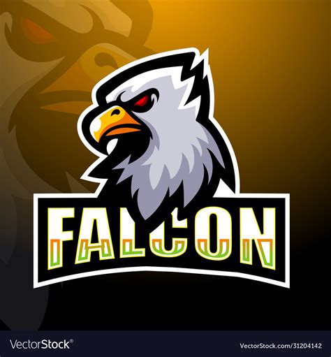 Falcon mascot esport logo design Royalty Free Vector Image