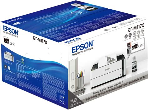 Epson EcoTank ET-M1170 Wireless Monochrome SuperTank Printer White ECOTANK ET-M1170 WL SUPERTANK ...