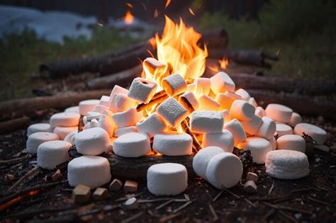 Premium AI Image | Camp fire marshmallow composition