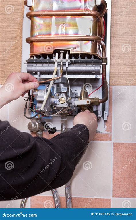 Repair of Household Water Heater Stock Image - Image of energy ...