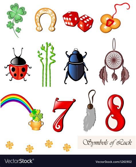 Set of lucky symbols Royalty Free Vector Image