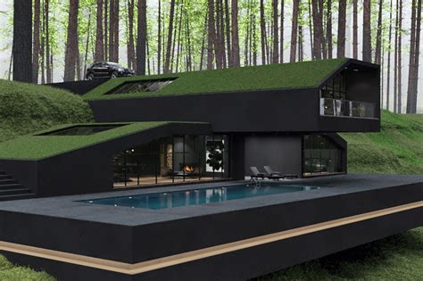 Burrowed into a hillside in Harriman State Park, the Black Villa brings ...