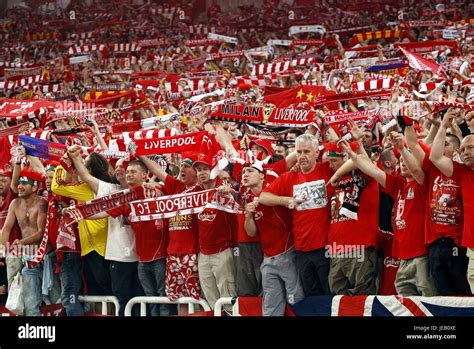 LIVERPOOL FANS CHAMPIONS LEAGUE FINAL OLYMPIC STADIUM ATHENS GREECE 23 ...