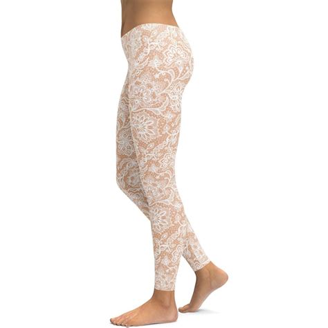 White Faux Lace Leggings - White Pants