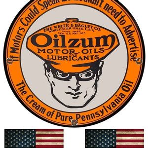 Oilzum Motor Oils and Lubricants Motor Oil Garage Sign Metal Garage ...