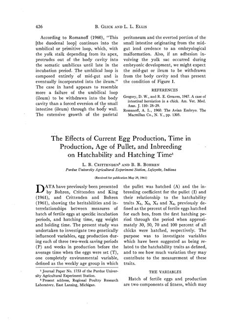 (PDF) The Effects of Current Egg Production, Time in Production, Age of ...