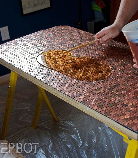 Copper Creativity: DIY Penny Desk that Steals the Show!