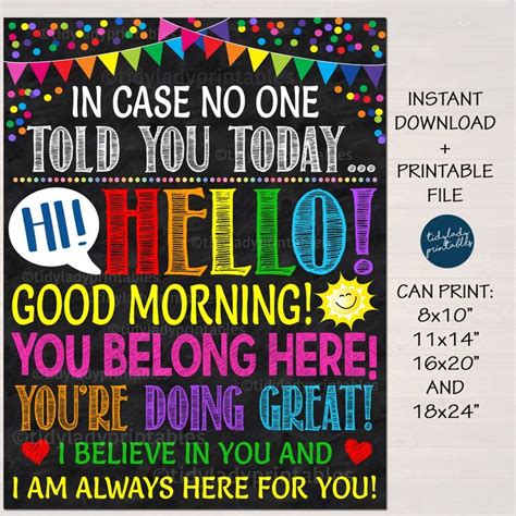 Dear Students Hello Good Morning Classroom Poster | Dear students ...