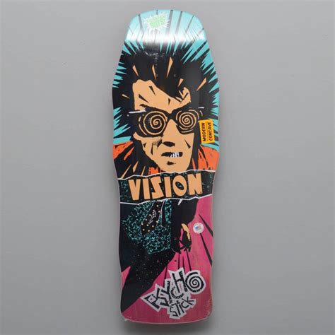 Vision Skateboards Psycho Stick (Pink Stain) Modern Concave Reissue Skateboard Deck 10.0 ...