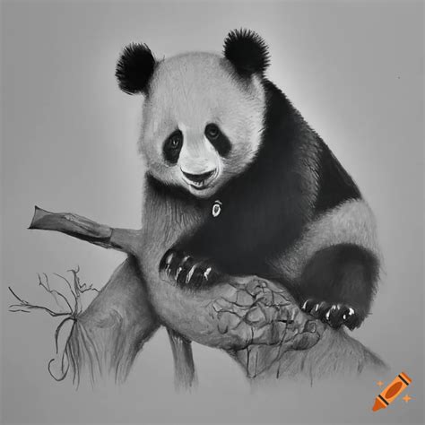 Realistic pencil drawing of a panda on Craiyon