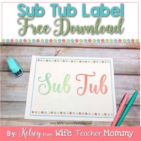 Free Sub Tub Label - Wife Teacher Mommy