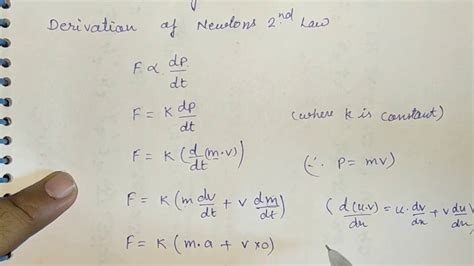 Physics class 11 | Laws of Motion | Derivation of Newton's second Law ...