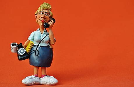 Royalty-Free photo: Woman using telephone caricature illustration | PickPik