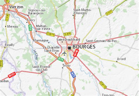 MICHELIN Bourges map - ViaMichelin