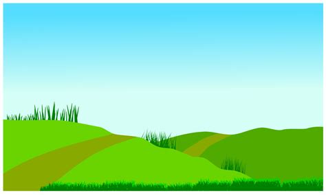 cartoon green hills landscape, meadow and sky background 6869402 Vector Art at Vecteezy