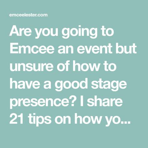 21 Tips on How to Be a Good and Effective Emcee / Master of Ceremony | Emcee, Tips, Effective