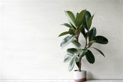 Ficus pumila climbing on white wall, Generative AI 31178021 Stock Photo ...