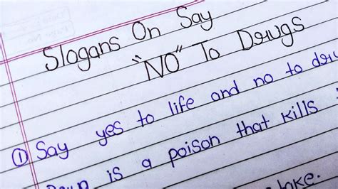 Say No To Drugs Slogans In English