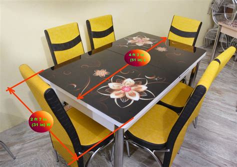 Loyal Furn BlackMagic Six Seater Glass Top Extendable Dining Table at Rs 28500/set | Glass ...