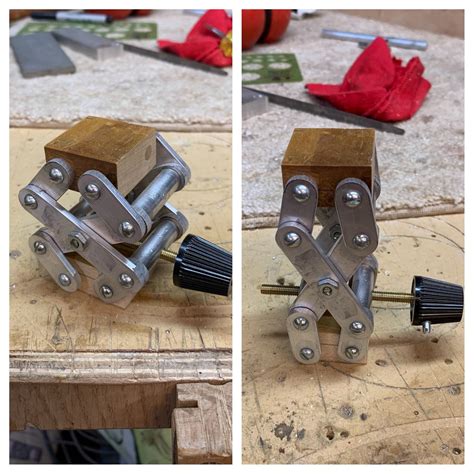 Mini homemade scissor jack for interior work on guitars. : r/handtools