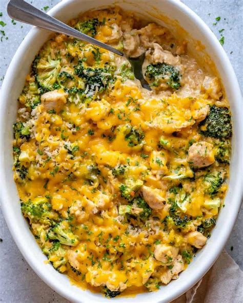 Easy Chicken Broccoli Rice Casserole | Healthy Fitness Meals