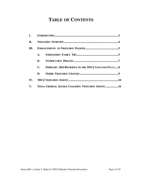 Study of the TDCJ Offender Visitation Policies - Page 2 - The Portal to ...