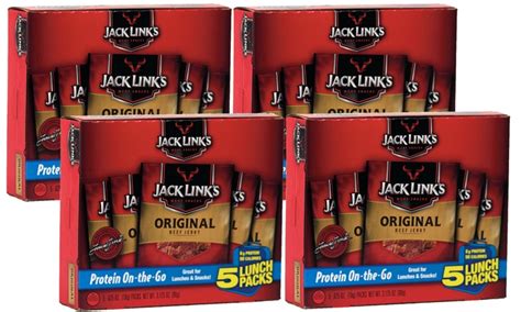 Jack Link’s Beef Jerky Snack Packs 20-Pack, Original or Teriyaki | Groupon