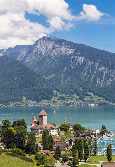 Spiez Castle in Switzerland Stock Image - Image of medieval, alpine ...