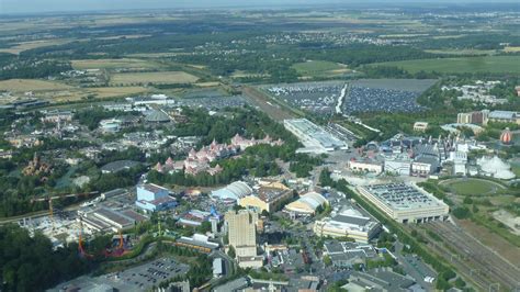 Incredible aerial photo of Disneyland Paris. can you spot the construction area that will be ...