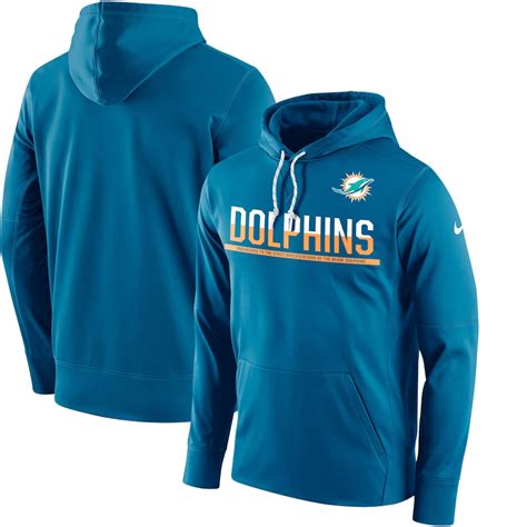 Nike Miami Dolphins Blue Sideline Circuit Pullover Performance Hoodie