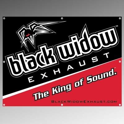 Black Widow 4' x 3' Vinyl Shop Banner | Black Widow Exhaust - Products