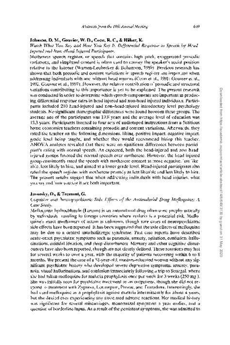 (PDF) Cognitive and neuropsychiatric side effects of the antimalarial ...