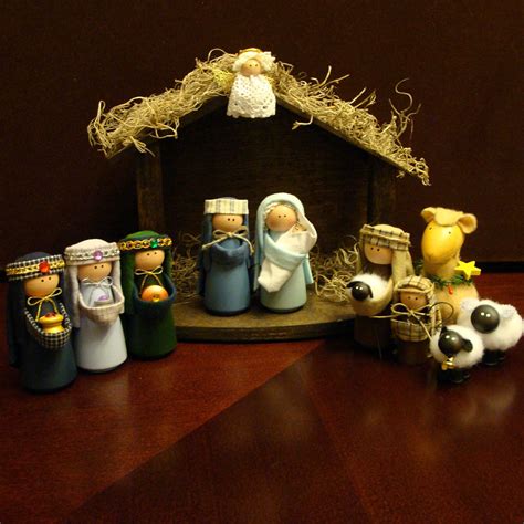 Nativity Set 11 Pieces Including Handcrafted Stable Handmade