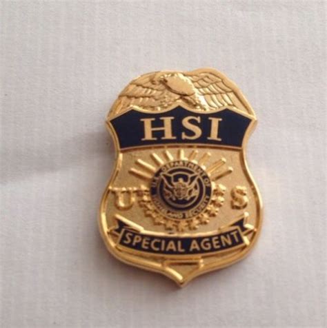 Homeland Security Investigations Special Agent Mini Badge Lapel Pin ...