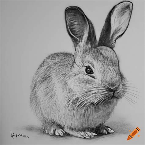 Realistic pencil drawing of a rabbit on Craiyon