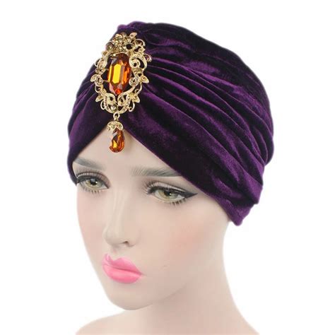 Women Muslim Hijab Hats Velvet Stretch Full Turban Headwear Hat Muslim Hijab Inner Cap Islamic ...