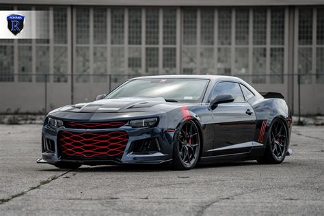 Custom Grille and Red Accents Looking Modern on Gray Chevy Camaro ...